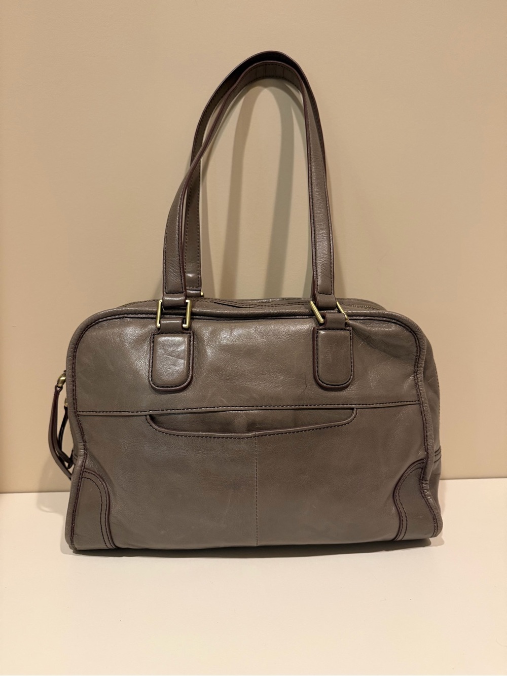 Gray Leather Hobo International Sutton Tote Handbag - Picture 2 of 8